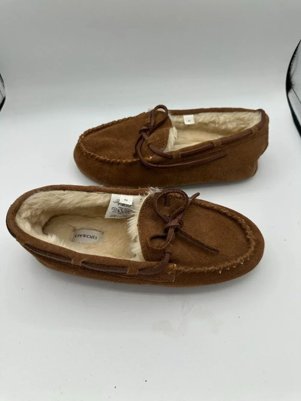 Crewcuts by J.Crew Faux-Shearling Lining Leather Moccasins Kids 5